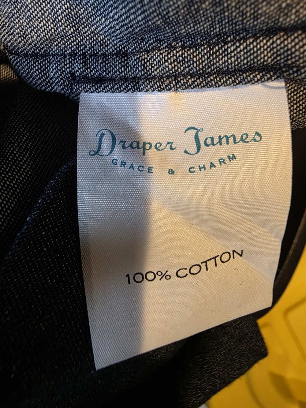 Draper James Denim Blue Ruffle-Front Shift Dress - Picture 5 of 5